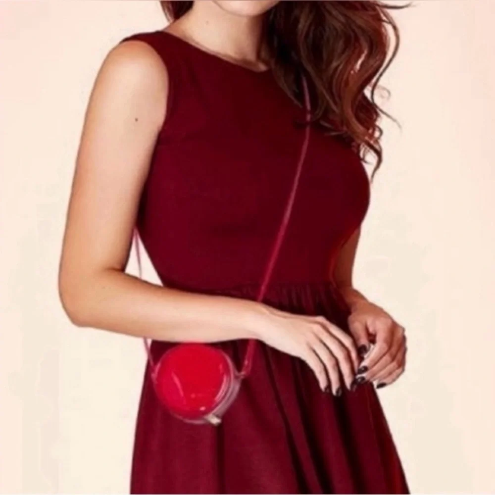 MARC JACOBS Red Patent Leather Round Mini Canteen Crossbody Bag NWT